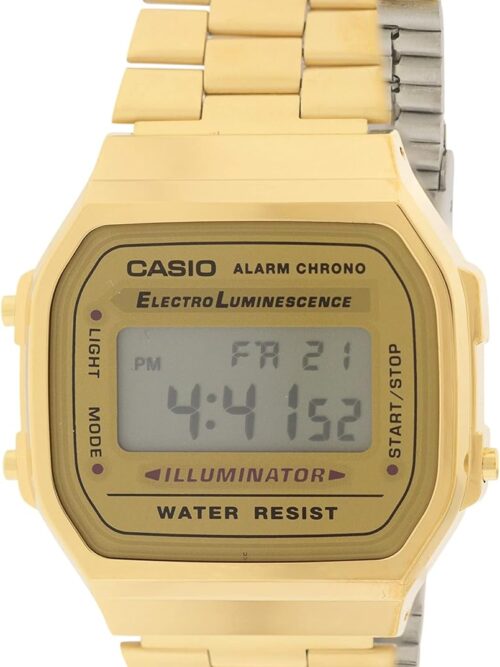 Casio A168WG-9 Men's Vintage Gold Metal Band Illuminator Chronograph Alarm Watch