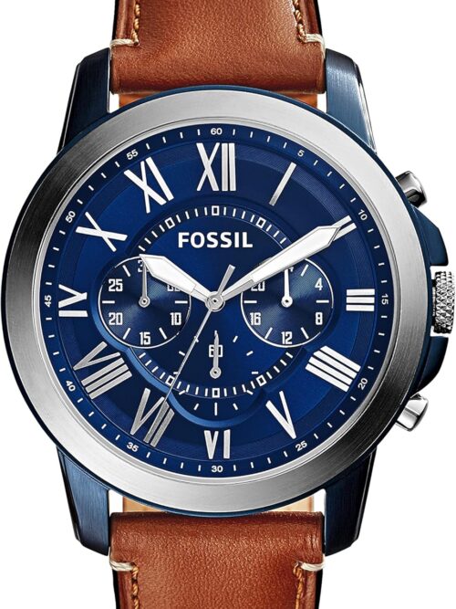 Fossil Grant Men's Watch with Chronograph Display and Genuine Leather or Stainless Steel Band